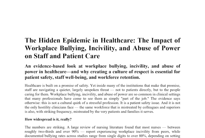 write evidence based medical and healthcare articles